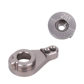 25T Aluminium Alloy Stop Steering Servo Arm Compatible with Wltoys 1/12 12428/12423 RC Accessories GJ-03 (Titanium MN-025T)