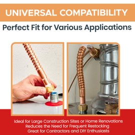CMI Inc - 12 Inch Flexible Corrugated Copper with 3/4" Female Iron Pipe x 3/4" Female Iron Pipe Thread, Hot Water Heater Connector, For Water Softener, Tankless Water Heaters & Water Pipe Fittings