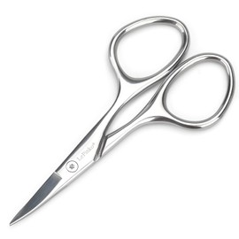 LePinko Powerful Facial Hair Scissors, Curved Blades Pointed Tip, Gifts for Men Women