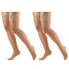 Truform Compression 8-15 mmHg Sheer Thigh High Stockings Beige, Medium,