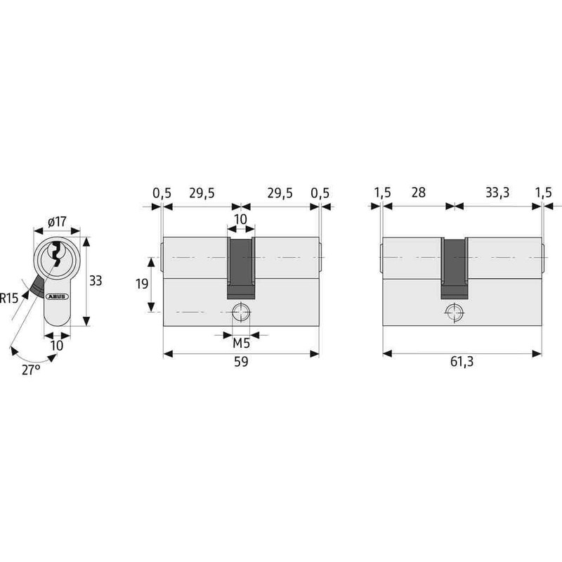 ABUS 1054 C 73 N 30 Profile Cylinder, 49927