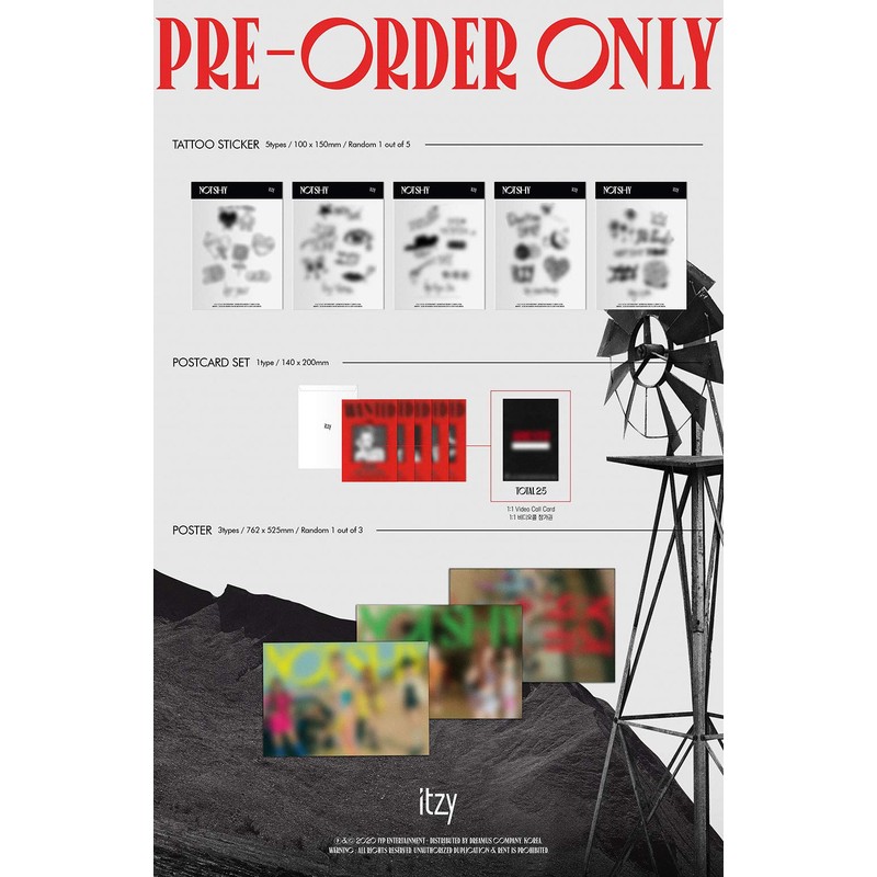 ITZY - Not Shy Album+Folded Poster+Extra Photocards Set (C ver.)