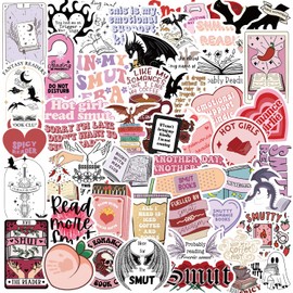 Bookish Smutty Stickers 52 Pcs Waterproof Funny Bookish Stickers for Water Bottle Skateboard Laptop Helmet Bike Motorcycle Scrapbook Car Luggage,Vinyl Cartoon Cute Read Sticker for Girls Adults