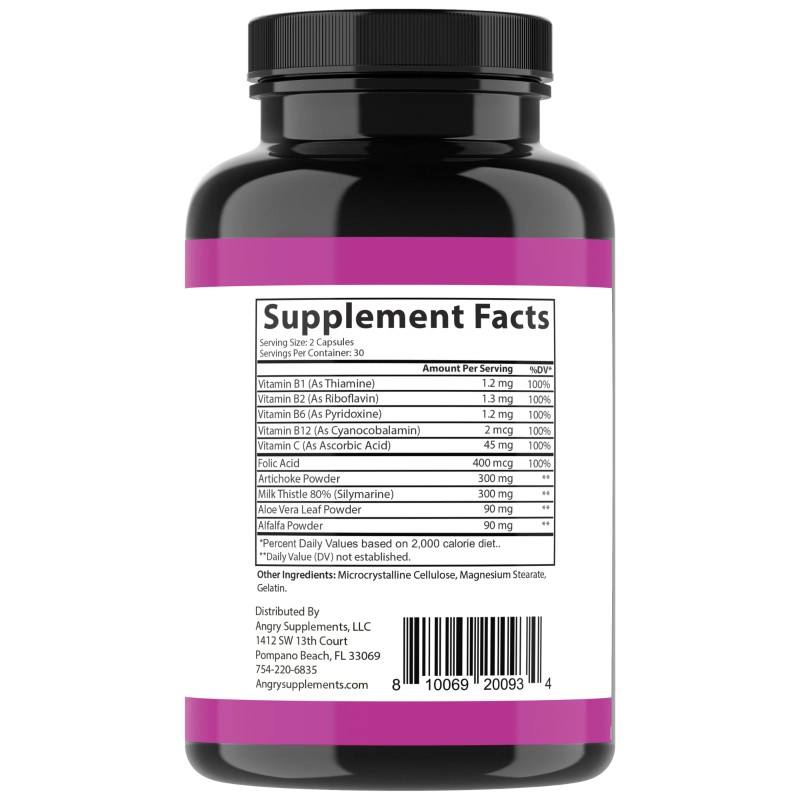 Angry Supplements Liver Health Cleanse Detox Milk Thistle Silymarin Complex