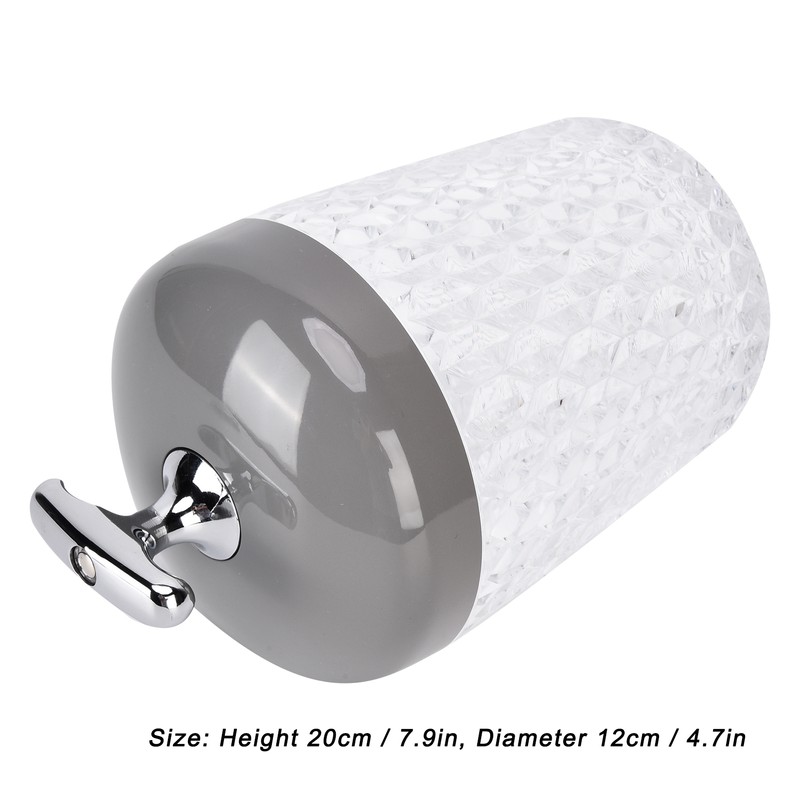 LED Crystal Table Lamp 3 Color Dimming USB Rechargeable Night