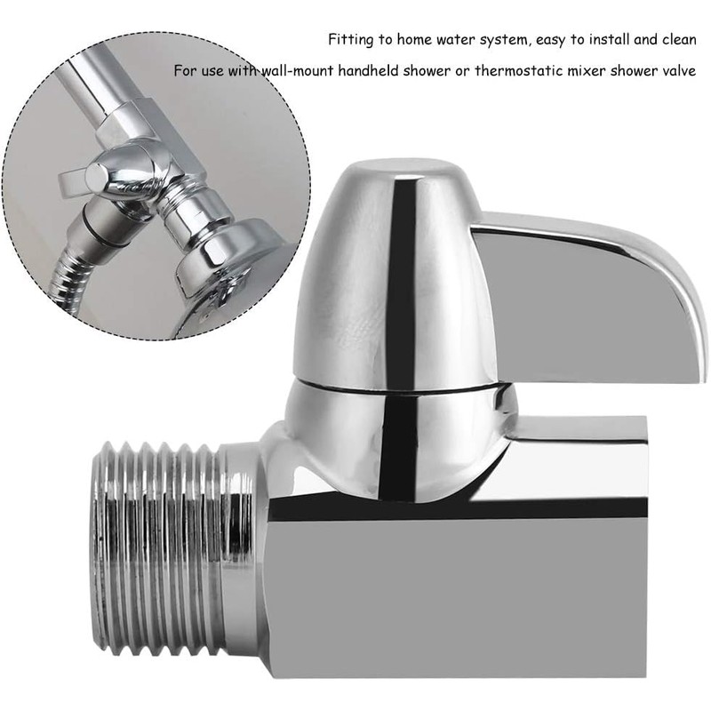 3-Way Diverter Valve, G1/2 Inch T Shape Shower Adapter, Shower