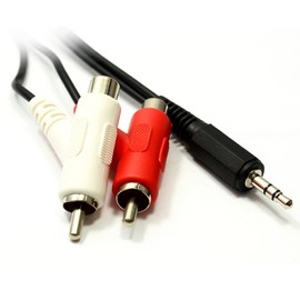 kenable 3.5mm Stereo Jack to Twin Right Angle RCA Phono STACKABLE 1.5m [1.5 metres]