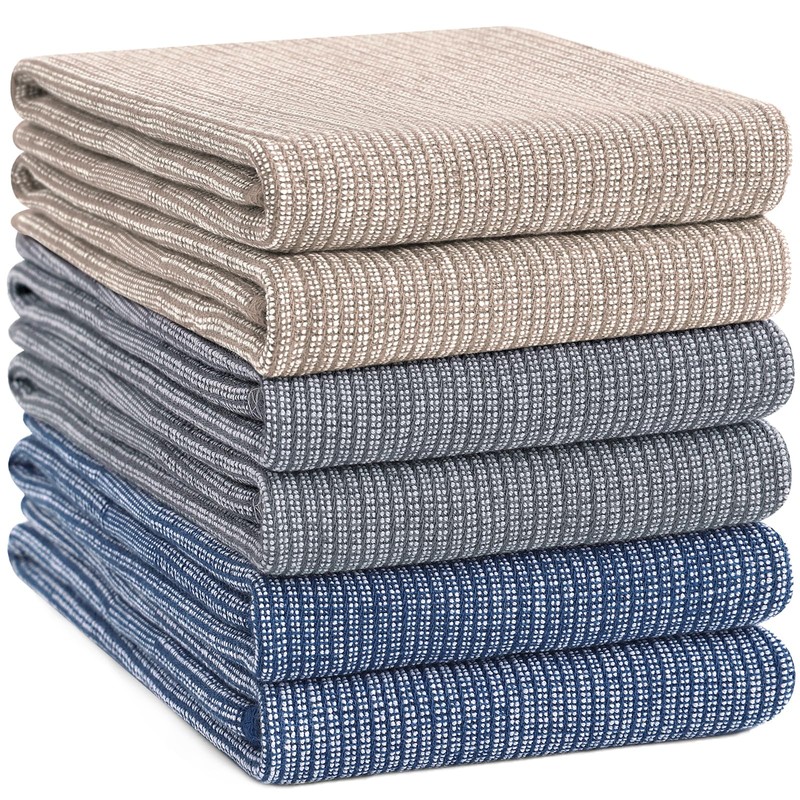 smiry Premium Kitchen Towels(18"x 28", 6 Pack), Large Cotton Dish