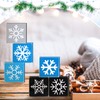 8 Pcs Snowflake Wooden Signs Winter Tiered Tray Decor Christmas