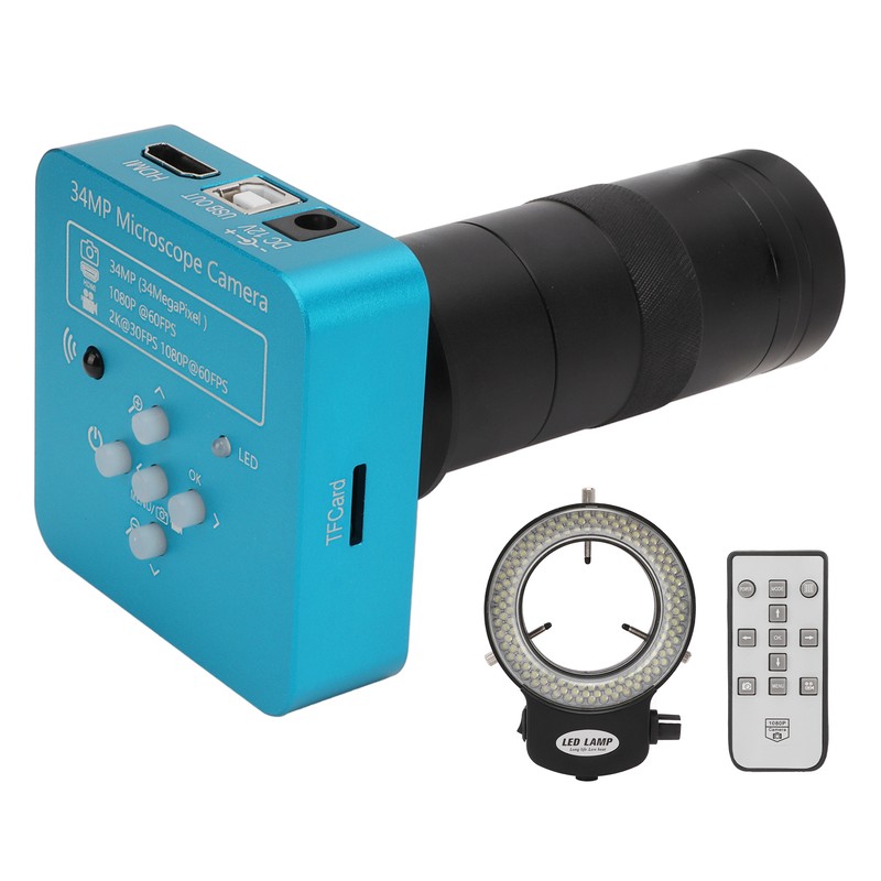 Microscope Camera 60FPS USB 34 Million PX 10‑130X Magnification with