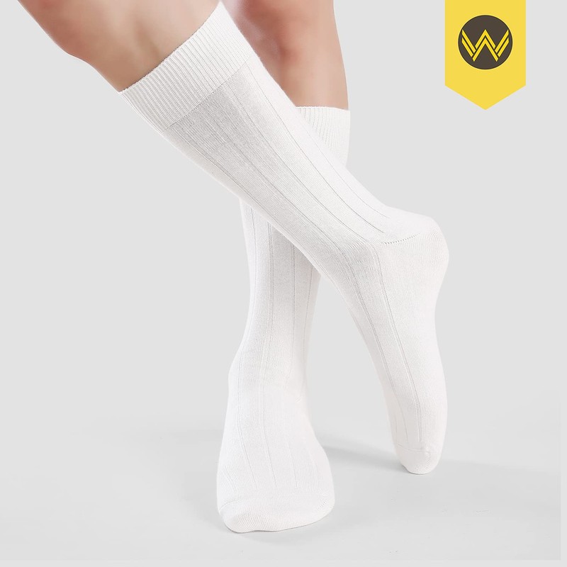 WANDER Classic Ribbed Dress Socks 8 pairs Men's Cotton Solid