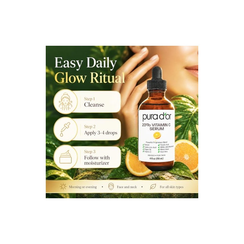Pura D'or Vitamin C Serum, 4 Ounce