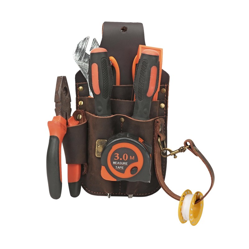 TOURBON Leather Tool Organizer Tool Holder Waist Belt Pouch for