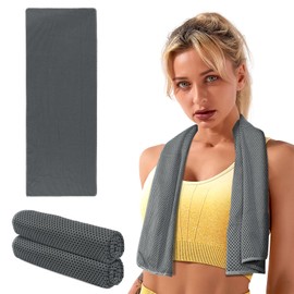INNOLIFE 2 Pack Cooling Towels, Soft Breathable Ice Towel Chilly Towel for Sports, Gym, Fitness, Running, Hiking, Yoga - Black