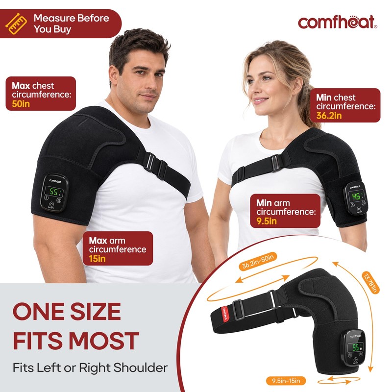 Graphene Shoulder Heating Pad with Vibration Massage Deeper Relief
