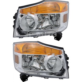 jpautowholesale For 2008-2010 Nissan Armada Headlight Halogen Set Driver and Passenger Side