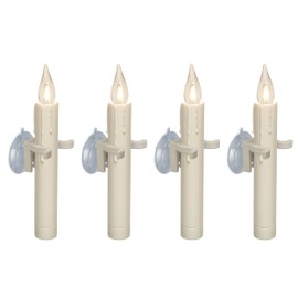 612 Vermont Vintage LED Battery Operated Suction Cup Window Candles with Timer, Bright Warm White Glow, VT-1806SC-4 (Pack of 4)