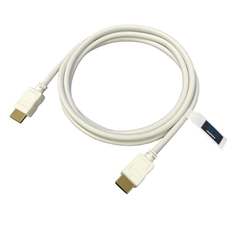 HDMI Cable, 6.6 ft (2.0 m), White, Eco Cable, Supports