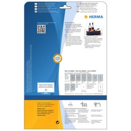 HERMA 8882 Flaschenetiketten, 10 Blatt, 90 x 120 mm, 4 pro A4 Bogen, 40 Stück, selbstklebend, bedruckbar, glänzend, blanko Flaschenaufkleber Etiketten aus hochwertigem Papier, weiß