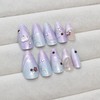 Gradient Purple Press on Nails Medium Almond Fake Nails with