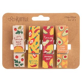 Karma Chip Clips - Bag Clips - Potato Chip Bag Clips - Colorful and Fun Bag Clips for Food and Storage - One Size - Taco