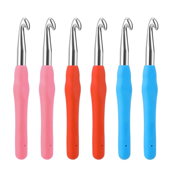 GUTERTOP Pack of 6 Crochet Hooks, 10 mm, 9 mm,