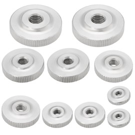 SG Store 10Pcs 304 Stainless Steel Knurled Thumb Nuts M3 M4 M5 M6 M8 Thin Type Knurled Nut Replacement Part Hand Grip Low Type Knob Nut, DIN 467