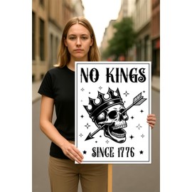 No Kings In America Protest Sign, Anti-Trump Resistance, Political Activist Poster, Rally Sign, Resist Fascism Protest Poster
