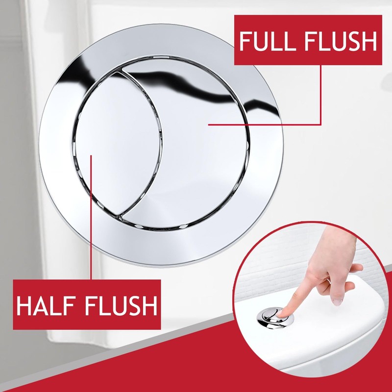 SPARES2GO Universal Toilet Cistern Double Flush Push Button Set for