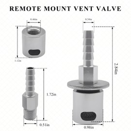 MUQIDA Remote Mount Vent Valve for Fuel Tanks, External Rollover Check Valves with 5/16 Hose Barb Fitting, Fuel Gas Tank Vent Roll Over Valve for Truck ATV UTV Marine Caravan