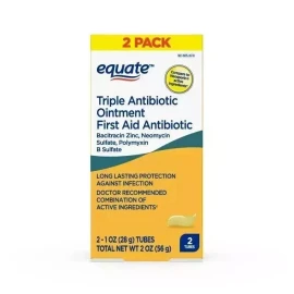 Equate First Aid Triple Antibiotic Ointment, Infection Protection, 2 oz, 2 Pack