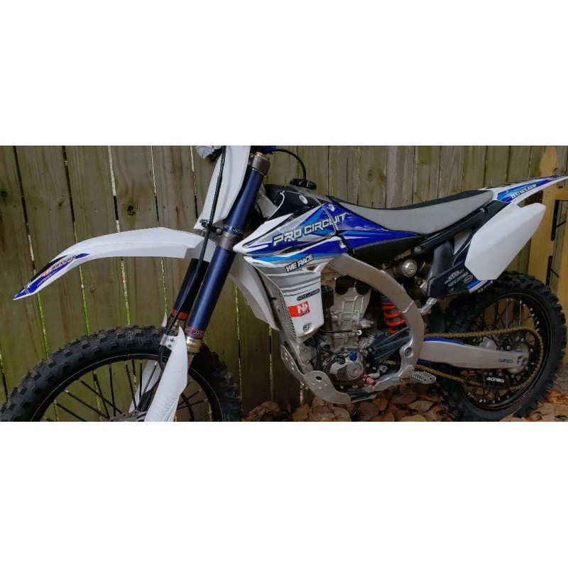 Moto Junkeez Fork Skins Graphics Glossy Blue Carbon Fiber Covers