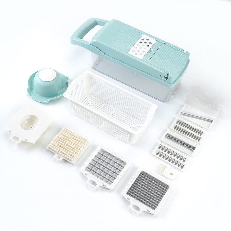 KEOUKE Vegetable Chopper Mandoline Slicer Blue - 12 in 1