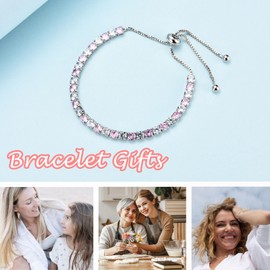 PDTU Gifts for Mum/Grandma/Auntie/Daughter/Granddaughter/Sister/Best Friend Cubic Zirconia Adjustable Bracelet Presents for Women Girls│Bracelets Birthday Christmas Gifts