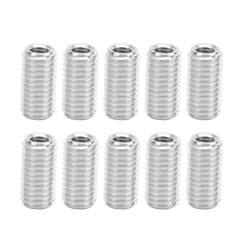 10Pcs Repair Nut Slotted Stainless Steel Thread Extension Reduce Sleeve
