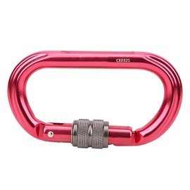 25KN Aluminum Red Outdoor Rock Climbing Safety Buckle Carabiner Connection O Type Lock