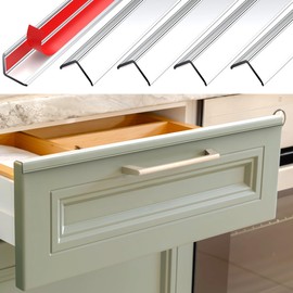 MONOID Slimline Drawer Cabinet Protector Edge Guard,Clear Table Corners Guards, Wall Furniture Bumper, Stool Foot Rest Protectors, Prevent Wear, Chipping, Impact Protection, Ease to Cut, Pack of 5