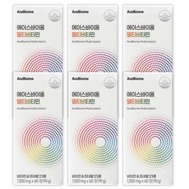 AceBiome Multivitamin Vitamins & Minerals 23 Types 1,500mg x 60 Tablets 6 Boxes / 에이스바이옴 멀티비타민 비타민&미네랄 23종 1,500mg x 60정 6박스