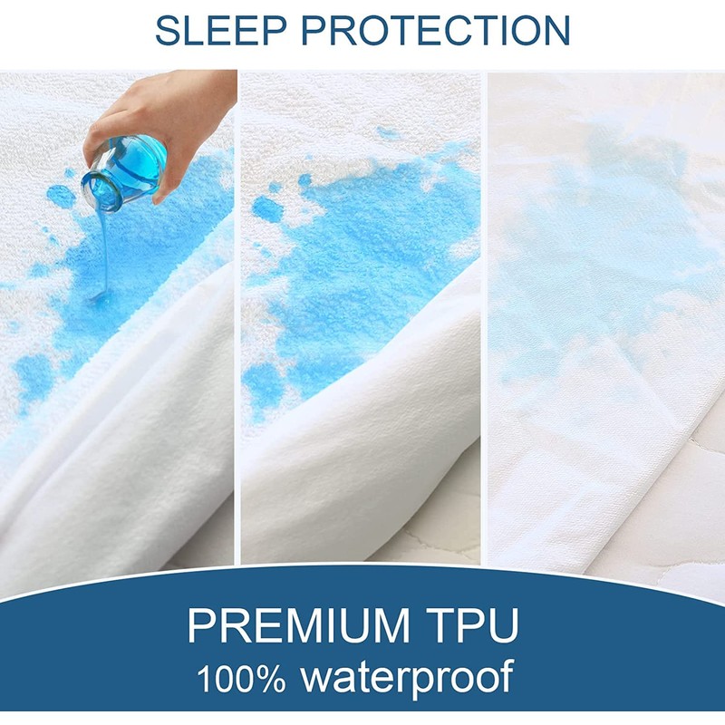 SPRINGSPIRIT 100% Waterproof Mattress Protector Queen Size Hypoallergenic Terry Mattress