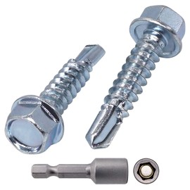 SKIR'CO (Pack of 150) DIN 7504K Galvanised Steel 5.5 x 25mm Screws Self Drilling Tapping Screw Hex Head