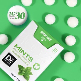 DC24 DAILY CARE 0-Calorie Breath Mints,100% Erythritol, Sugar Free, Natural Spearmint, Gluten Free, 30 Count, Pack of 4