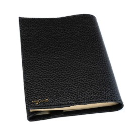 Maf Pinto (マフ ピント) ADRIA LINE Book Cover - Genuine Leather - Made in Japan (64. Black, Bunko (Free Size))