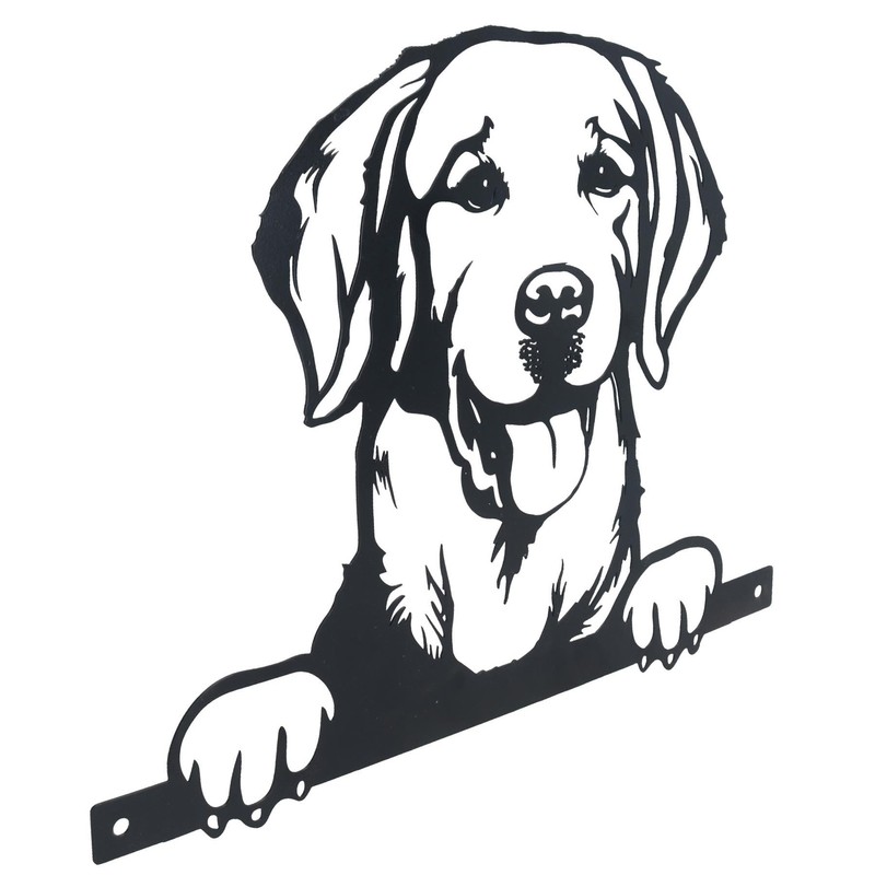 AB Tools Black Metal Peeking Retriever Silhouette with Fixing Plate