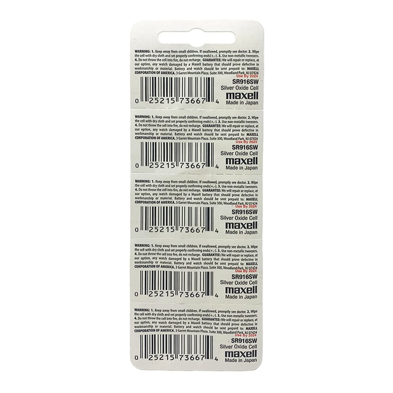 5pk Maxell SR916SW SR68 SR916 373 Silver Oxide Watch Battery