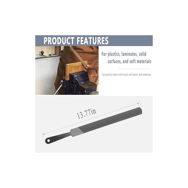 Shinelan 10" Handy File for Plastic Laminate Edge Finishing，Second Cut