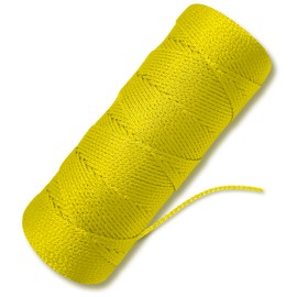Yellow Mason Line - #18 Braided Nylon String - 250 Ft Length - Nylon Twine for Gardening & Masonry - Perfect Construction String
