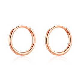 Hoop Earrings Silver 925 for Women Small Hoop Earrings Gold-Plated Rose Gold Hypoallergenic Earrings Hoop Earrings, Sterling Silver, No Gemstone