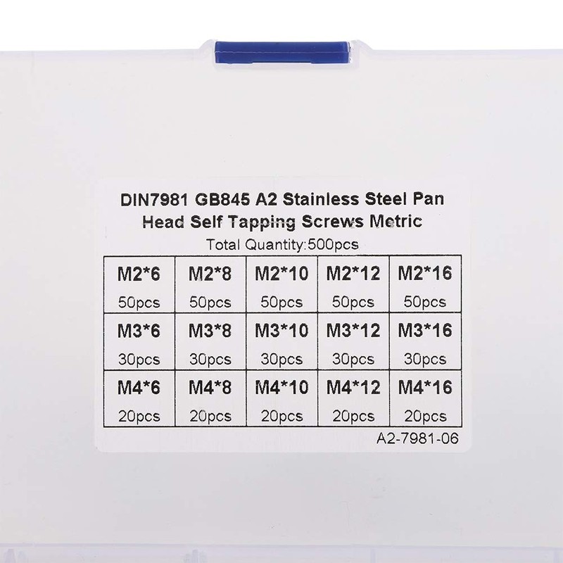 500pcs Phillips Head Micro Screws, M2 M3 M4 Assorted Screw