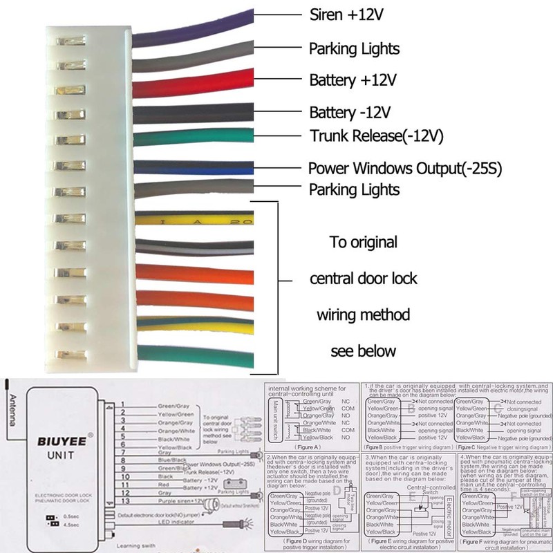 Universal Remote Control Central Door Lock Kit MASO Locking Keyless