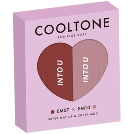 INTO U Japan Limited Mini Mud Lip Set of 2 Super Matte Lip & Cheek Mud Mini Set, All 2 Types (CT01 Cool Tone)